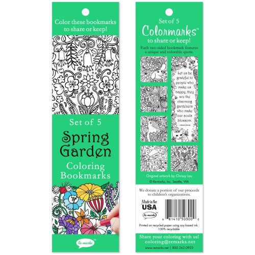 (image for) Spring Garden Coloring Bookmarks